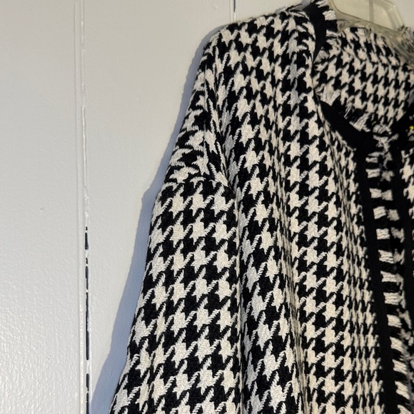 NWT HaveOne (Italy) Black & White Houndstooth Long Blazer/Jacket Chanel Vibe - Picture 9 of 15